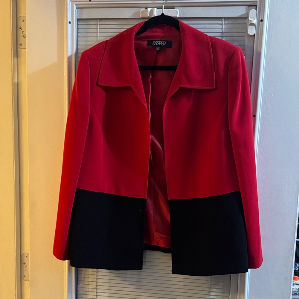 Kasper Women's Bold Red and Black Blazer